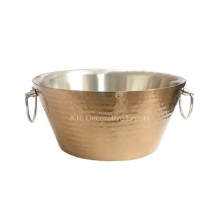 Seau à glace vintage en métal en forme de bateau, fait main, pour fêtes, refroidisseur à champagne, accessoires de bar de luxe, seau à vin - Product Image 5