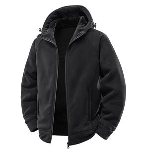 Mego Industry <b>Men's</b> Olive Green Cotton Lined Fleece <b>Safari</b> <b>Jacket</b> Winter Thick Zip up Waterproof Windproof Coat - Product Image 2