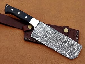 Couteau à viande artisanal à motif Damas, manche en Micarta, couteau de chef de cuisine, extrêmement tranchant, couteaux de cuisine OEM. - Product Image 5