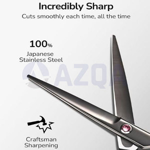 Stainless Steel Matte Black Color Coated Barber Hair Cutting Scissors With Silicone <b>Rings</b> And Finger Rest - Product Image 3