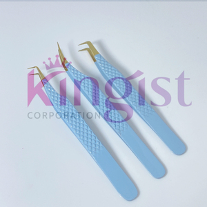 Ensemble de pinces à cils en acier inoxydable gris de haute qualité pour extensions de cils, précision et perfection sans effort - Product Image 6