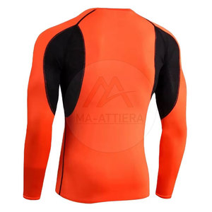 Athletic Men Compression <b>Shirts</b> Long Sleeve <b>Moisture</b> <b>Wicking</b> Regular Fit Gym Running Fitness Performance Sportswear Solid - Product Image 2