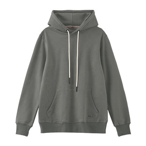 Latest Fashion Homme Men's 350 Gsm Heavyweight Mikina Drawstring Pullover Hoodie Breathable Sport Ribbed Hem Hanorac Sweat Shirt - Product Image 3