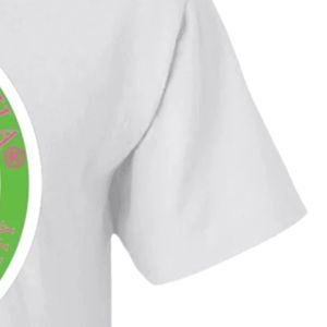 T-shirt personnalisé blanc brodé pour femme, manches courtes, col rond, décontracté, avec motif brodé circulaire, été - Product Image 4