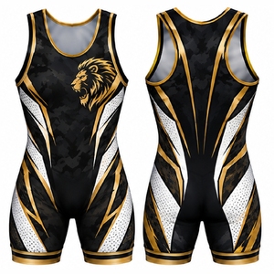 Wholesale Custom Wrestling <b>Singlets</b> Printed Wrestling Uniforms Lightweight Performance Sportswear Supplier - Product Image 4