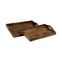 Plateau de service rectangulaire en bambou fait main, écologique, pour le petit-déjeuner, les collations, les repas, la maison, la cuisine, le restaurant, la table à manger, décoratif