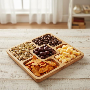 Plateau de service en bois pour fruits secs, idéal pour les occasions festives et les réceptions, à prix bas - Product Image 5