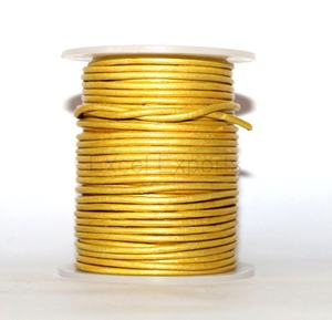 EXCEL EXPORTS Sangles en cuir couleur jaune doré métallisé, tailles 1 mm et 2 mm, pour la fabrication de bijoux, la décoration et le tressage (en rouleau) - Product Image 5