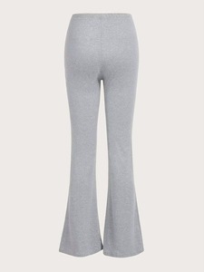Pantalones deportivos de lona transpirables y ecológicos para mujer, de cintura alta con botones, estilo urbano, al por mayor - Product Image 2