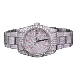 Meilleure vente mécanique Moissanite montre diamant testeur glacé montre hommes en acier inoxydable millionnaire montre laboratoire diamant achat en vrac - Product Image 1