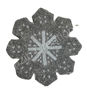 Superventas, manteles individuales hechos a mano con cuentas, Decoración de mesa, manteles individuales con cuentas, forma redonda, Mantel Individual personalizado, piedra de estilo indio, posavasos - Product Image 1