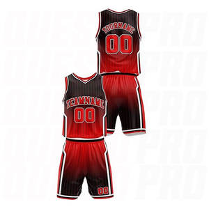 Conjuntos de Uniformes de Baloncesto Personalizados en Rojo Degradado, Poliéster Transpirable, Logotipo Impreso, Último Modelo de Uniforme de Baloncesto para Equipos - Product Image 2