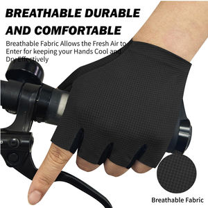 Gants de cyclisme d'été rembourrés mi-doigts unisexes pour la route, décontractés, de haute qualité, respirants, antidérapants pour le vélo - Product Image 4