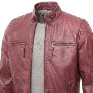 Chaqueta de Cuero para Hombre, Diseño Personalizado con Parche de Logotipo, Chaqueta Bomber de Cuero para Carreras, al por Mayor, Alta Calidad - Product Image 3