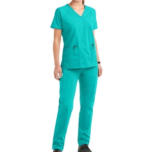 Professional manufactured top demanded <b>Scrub</b> <b>Uniforms</b> Women V-Neck <b>Scrub</b> Set Short Sleeve Hospital <b>Uniforms</b> for sale - Product Image 4