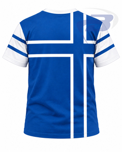 T-shirt d'été personnalisé pour femmes de la sororité Zeta Phi Beta, bleu et blanc, lettres grecques brodées, style preppy, col rond, t-shirt décontracté - Product Image 2