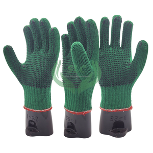 ถุงมือทำงานลายจุดผ้าฝ้ายสีเขียวสำหรับชาวอินโดนีเซียถุงมือทำงานดีไซน์แบบถักอเนกประสงค์ - Product Image 2