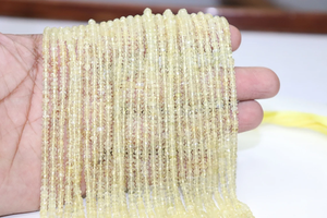 Perles Rondelle à Facettes Aigue-Marine Jaune Naturelle 3.5mm 14 Pouces Fabrication de Bijoux Rares Pierres Précieuses Naturelles - Product Image 5