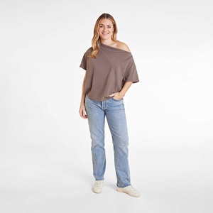 Women's New Jersey Loose Light Breathable Off-The-Shoulder Top For Summer Sports Casual Running <b>Yoga</b> Wear Embroidery <b>T</b>-<b>Shirt</b> - Product Image 6
