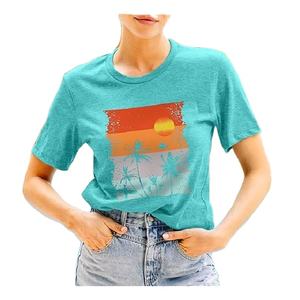 Haute qualité luxe femmes T-shirt 100% coton décontracté à manches courtes été respirant séchage rapide meilleure vente Bangladesh usine - Product Image 1