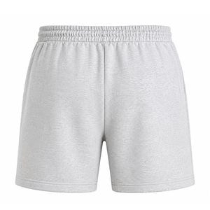 Shorts décontractés gris en coton pour hommes avec cordon de serrage, broderie personnalisée sur le devant, taille mi-haute, respirants, tissu personnalisé - Product Image 2