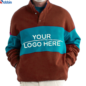 Sudadera con Capucha de Bloques de Color Ecológica para Hombre y Mujer, Servicio OEM, Mezcla de Algodón Premium, Invierno, Talla Grande, Transpirable, con Cierre de Broches - Product Image 1