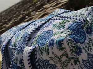 2026 Arrival Handmade Hand Block Printed 100% Cotton Boho Duffle <b>Bag</b> Women Long Rope Handle Quilted Design <b>Medium</b> <b>Size</b> Travel - Product Image 3