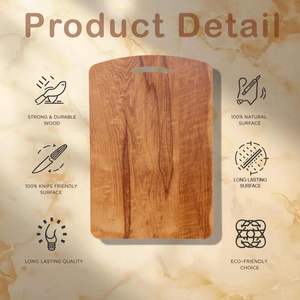 Planche à découper en bois d'acacia durable avec poignée, épaisseur 1,2 cm, pour la cuisine, le service de fromages et de charcuteries - Product Image 5