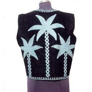 Gilet sans manches pour femme, style indien vintage, en coton brodé floral, décontracté, respirant, écologique, pour l'été et l'hiver, idéal pour demoiselle d'honneur - Product Image 4