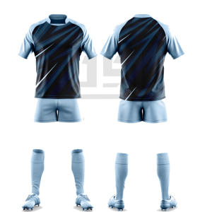 Vêtements de sport de rugby personnalisés professionnels, impression numérique, écologiques, antibactériens, maillot à col en V, shorts, séchage rapide, respirant - Product Image 5