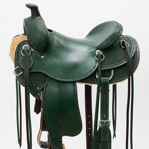 Silla de Montar Occidental de Cuero de Alta Calidad con Estructura de Fibra y Herrajes de Acero Inoxidable, Equipo de Equitación Duradero para Uso Diario - Product Image 1