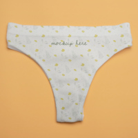 Braguitas de bikini de talle bajo para mujer, tejidas 100% algodón, ecológicas, antibacterianas, para adultos, venta al por mayor a granel.