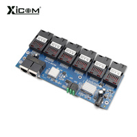 Papan PCBA Gigabit 4 Port Fiber 8 Port RJ45 Konektor SC Single Mode Simplex 10/100/1000M Fiber Switch PCBA 20KM