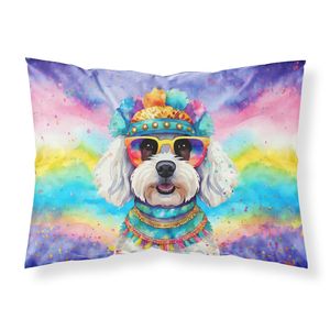 Bichon Frise Hippie Dawg Standard taie d'oreiller léger Super doux facile d'entretien oeuvre décorative pour housses de coussin - Product Image 1