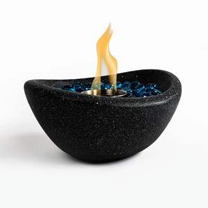 Braciere da Tavolo Nero Portatile per Interni/Esterni, Caminetto in Cemento, Braciere Personale a Etanolo da Tavolo - Product Image 2