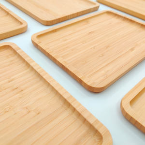 Juego de Bandejas de Servir de Bambú Personalizadas con Logotipo, para el Hogar, Restaurantes y Hoteles, Diseño Simple, Redondas, Cuadradas y Rectangulares, para Frutas y Desayunos - Product Image 4