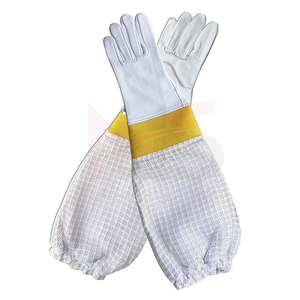 Guantes de apicultor, guantes protectores de cuero de cabra con malla para apicultura, equipo de apicultura, trabajo con abejas y miel - Product Image 6