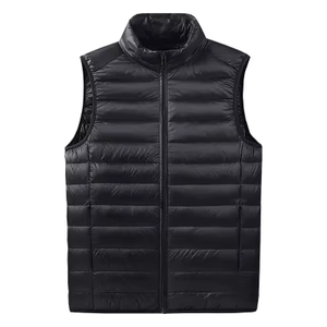 Gilets matelassés pour hommes grande taille de haute qualité en duvet de canard gris – Vente en gros - Product Image 3