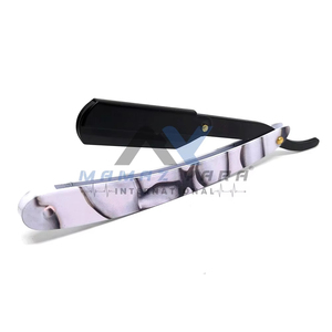 Top Selling <b>Swing</b> Lock Barber Razor Premium Straight Edge Shaving Razor with Marble Style Handle Professional Precision Grooming - Product Image 5