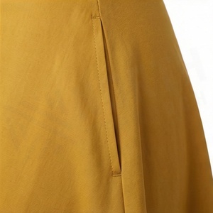 High Waist A-Line Satin Skirt With <b>Bow</b> Tie Elegant Knee-Length Solid Color Women's Skirt All Seasons Woven Fabric - Product Image 5