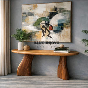 Table console en bois massif SUAR WOOD de haute qualité, rangement durable, montage facile, design moderne, garantie pour le salon - Product Image 2