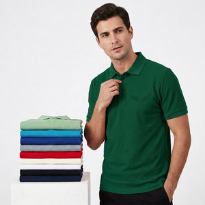เสื้อโปโลแขนสั้นผู้ชาย สีพื้น ผ้าฝ้ายป๊อปลิน 100% ระบายอากาศได้ดี สวมใส่สบาย ทรงปกติ - Product Image 2