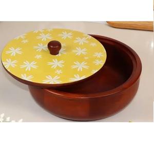 Boîte à chapati de qualité supérieure, boîte à roti avec couvercle doré, qualité supérieure, forme ronde, ustensiles de cuisine, boîte à chapati - Product Image 2