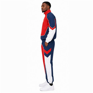 Ensemble survêtement coupe-vent zippé pour homme, 100 % nylon, logo personnalisé, veste et pantalon deux pièces, vente en gros - Product Image 4