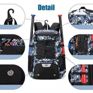 Waterproof Baseball Backpack Batting Bag Camouflage Sports Gear Pack with <b>Shoe</b> Compartment Helmet <b>Holder</b> for Youth Adults - Product Image 3