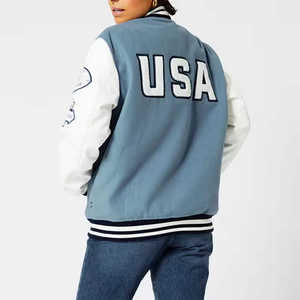 Custom Logo High Quality CVC <b>Fleece</b> Uniform College Baseball <b>Jacket</b> for Men Wholesale Varsity Men's Sports <b>Jacket</b> manufacturer - Product Image 4