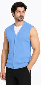 Pull sans manches en maille de laine mélangée pour homme, col rond, logo personnalisé sur le devant, chaud pour l'hiver, haute qualité, vente en gros de tricots - Product Image 4