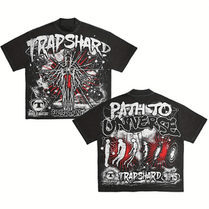 T-shirt en coton personnalisé tendance et très vendu pour l'été, style rétro streetwear, imprimé graphique, doux, respirant, à manches courtes, OEM - Product Image 1