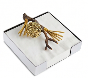 Porte-boîte à mouchoirs en forme de pomme de pin en métal, design nordique, support décoratif fait à la main pour serviettes, pour présentation sur table et utilisation en cuisine - Product Image 1