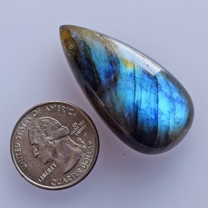 Labradorite véritable en forme de goutte d'eau, cabochon à dos plat, qualité calibrée, forme poire, pierres précieuses en gros, toutes tailles disponibles - Product Image 2